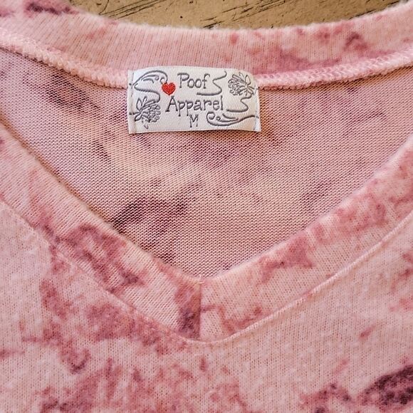 Pink Tie dye cozy size M vneck sweater top 💝 - Picture 2 of 7